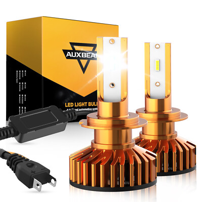 AUXBEAM H7 LED Headlight Bulb High/Low Beam Replace Kit Xenon White 6500K Bright