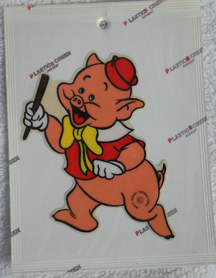 VINTAGE AUFKLEBER   70er Jahre Walt Disney Production SCHWEINCHEN BABE  Sticker