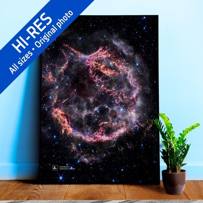 JWST: Cassiopeia A (NIRCam Image), Supernova remnant (James Webb)   space poster