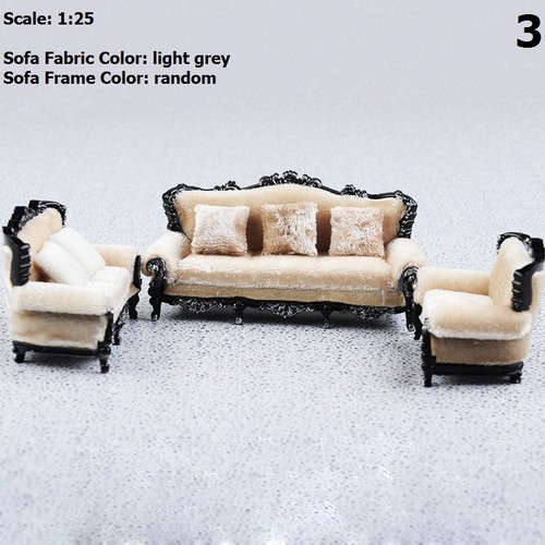 Juego de cojines sofá silla sofá casa de muñecas 1/25 hágalo usted mismo muebles miniatura modelo juguete - Imagen 1 de 22