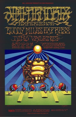 MINT Jimi Hendrix Experience Rick Griffin 1968 BG 140 Fillmore