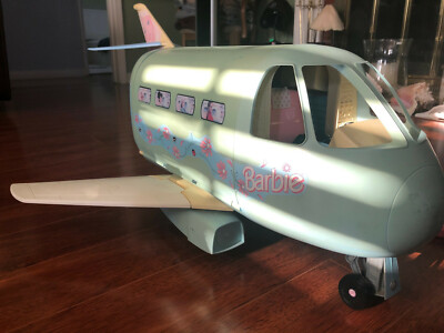 Vintage Mattel Barbie Doll Blue Jumbo Jet Airplane Plane 1999