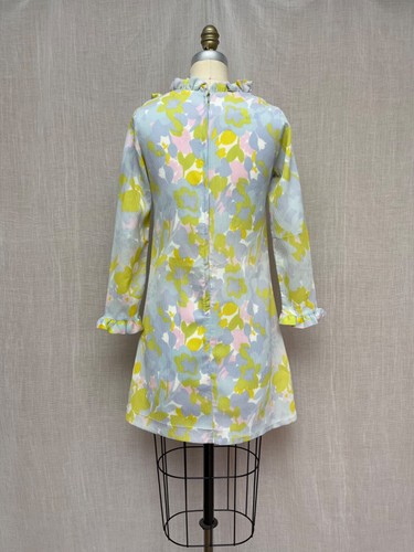 Mini Vestido De Colección Años 60 Mod Pastel Floral Volantes Línea A Scooter Twiggy Crepe Poli S - Imagen 5 de 19
