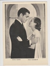 OLD POSTCARD OF ACTORS CLARK GABLE AND JOAN CRAWFORD - CINEMA - STAR 