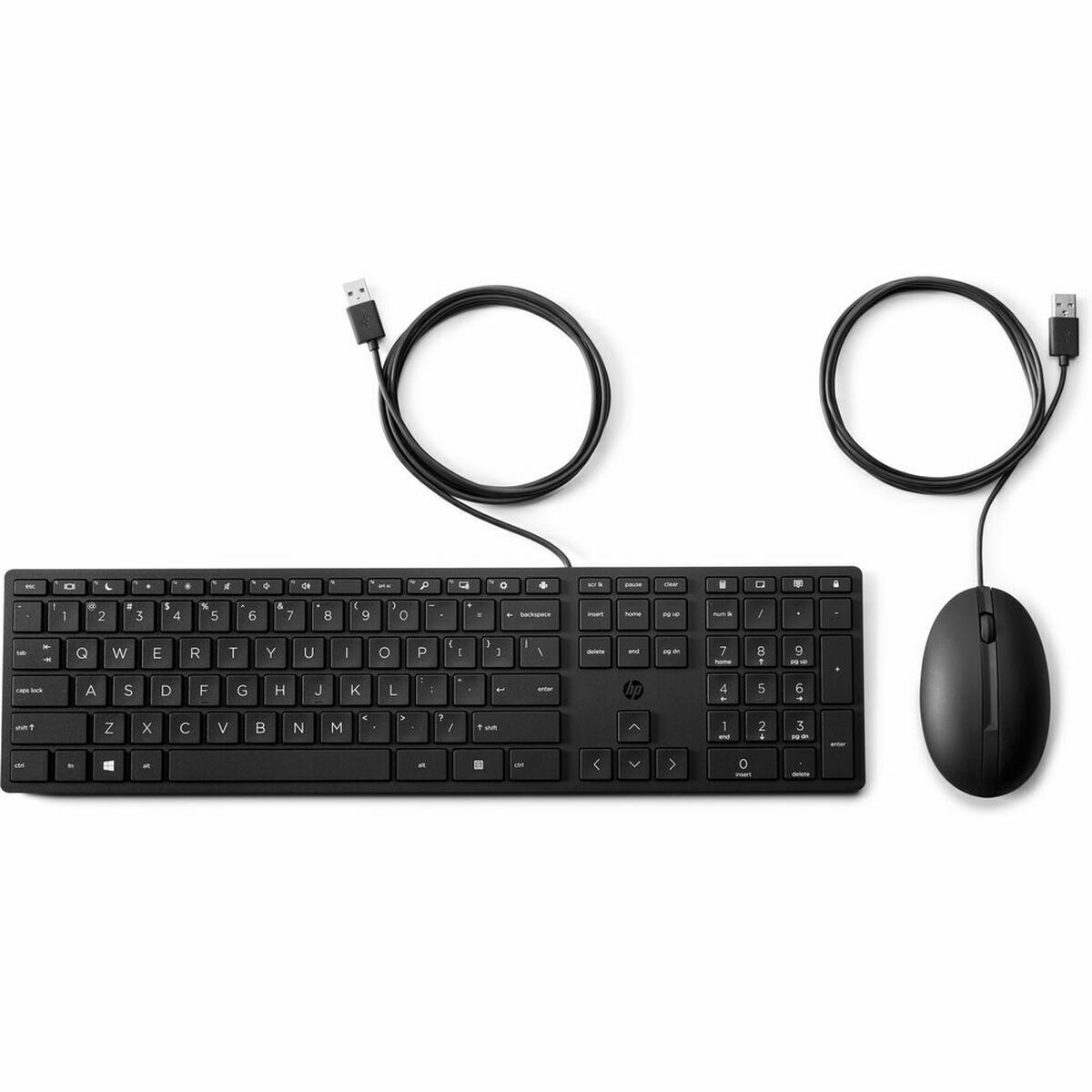 Tastiera e Mouse HP 9SR36AA#ABE Nero Qwerty in Spagnolo QWERTY