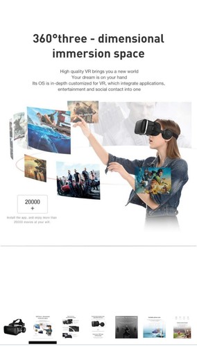 VISORE VR , 3D REALTÀ VIRTUALE VIDEO OCCHIALI PER SMARTPHONE IOS E ANDROID - Afbeelding 2 van 4