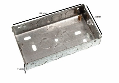 Unterputz Metall Elektro Backbox 2 Gang 25mm, Doppel, Flach, Set 5