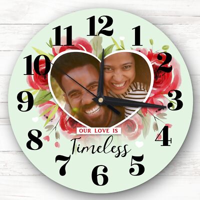 Liebe zeitlos Foto grün Valentinstag Geschenk Jahrestag personalisiert Uhr