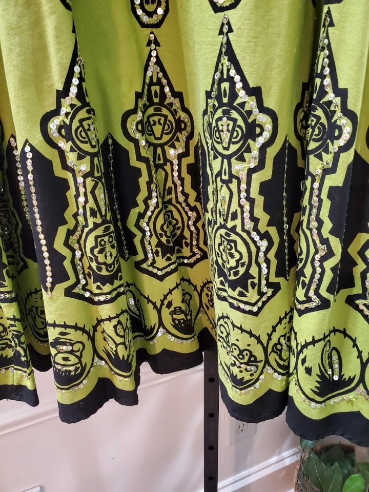 Colección NY Mujeres Verde Negro Algodón Línea A Cremallera Cintura Hasta la Rodilla Falda 2X Foto 4 de 4