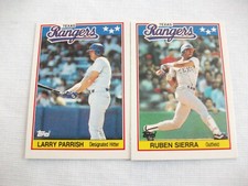 (2) 1988 TOPPS UK MINI LARRY PARRISH # 56 & RUBEN SIERRA # 71 BASEBALL CARDS