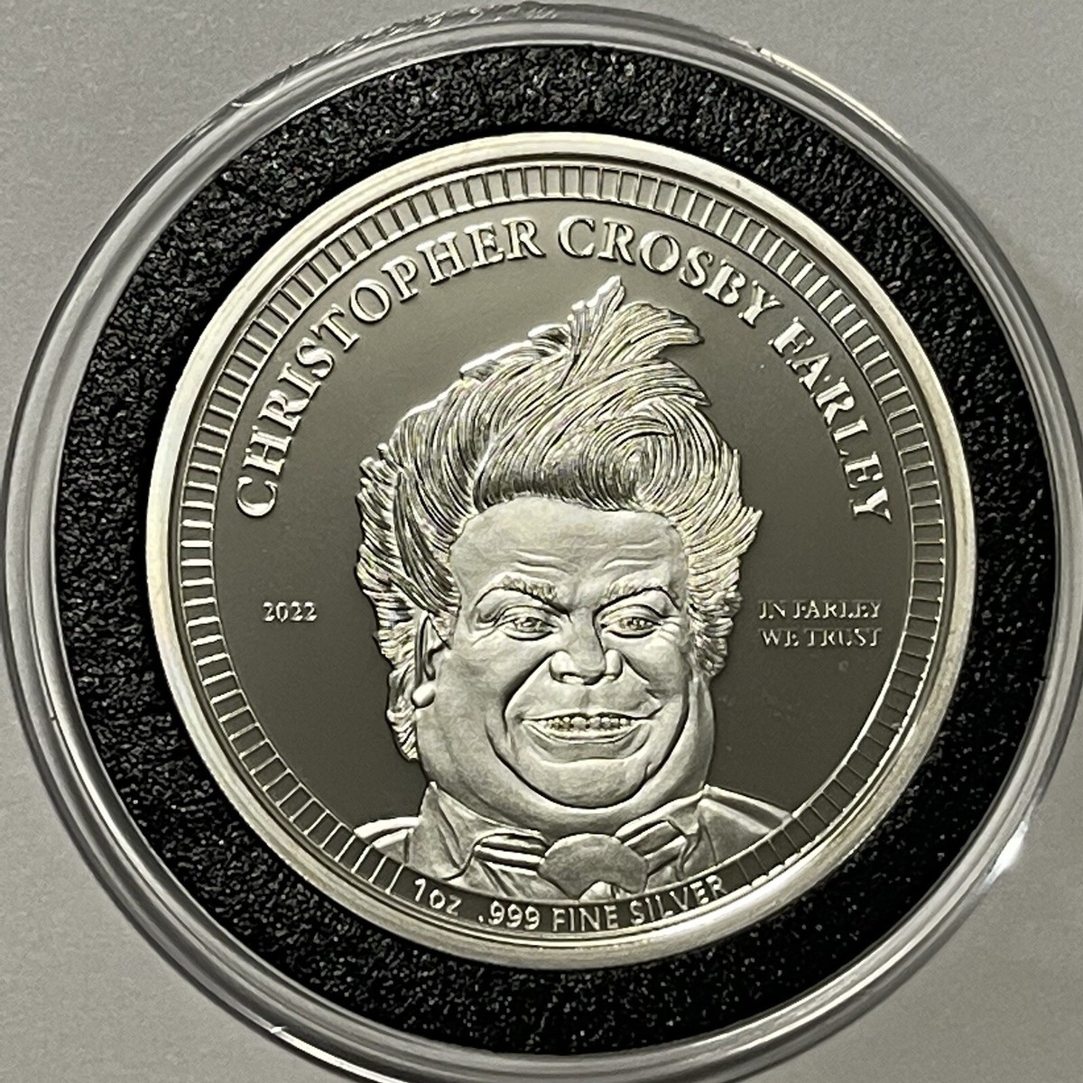 Christopher Crosby Farley SCARCE Proof Coin 1 Troy Oz .999 Fine