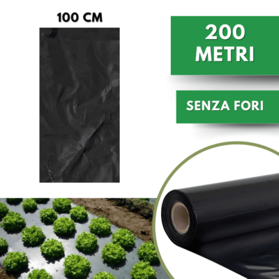 Telo PACCIAMATURA Biodegradabile 200 M Nero Senza Fori Larg. 100 Cm Antierbacce - Foto 4