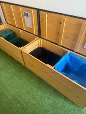 Two Outside Storage boxes with Lids for Household Recycling Bags, Tubs & Caddies