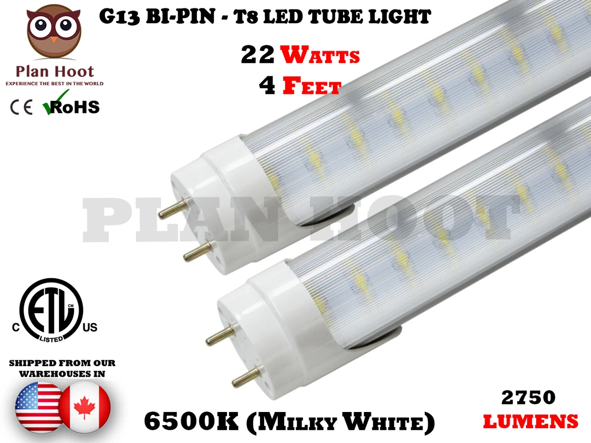 25 TUBE LIGHTS T8 G13 4 FEET 22W STRIPED LENS ETL cETL LED