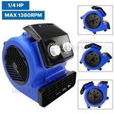 1/4 HP 1000 CFM 3-Speed Adjustable Air Mover 4 Angles Carpet Dryer Floor Fan