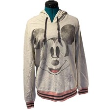 Disney Parks Authentic Grey Heathered Mickey Mouse Hoodie Pullover Size Large