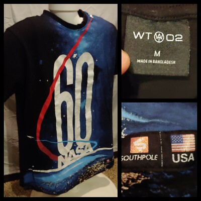 Mens South Polo USA WT 02 NASA 60 Tee T-Shirt Size Medium