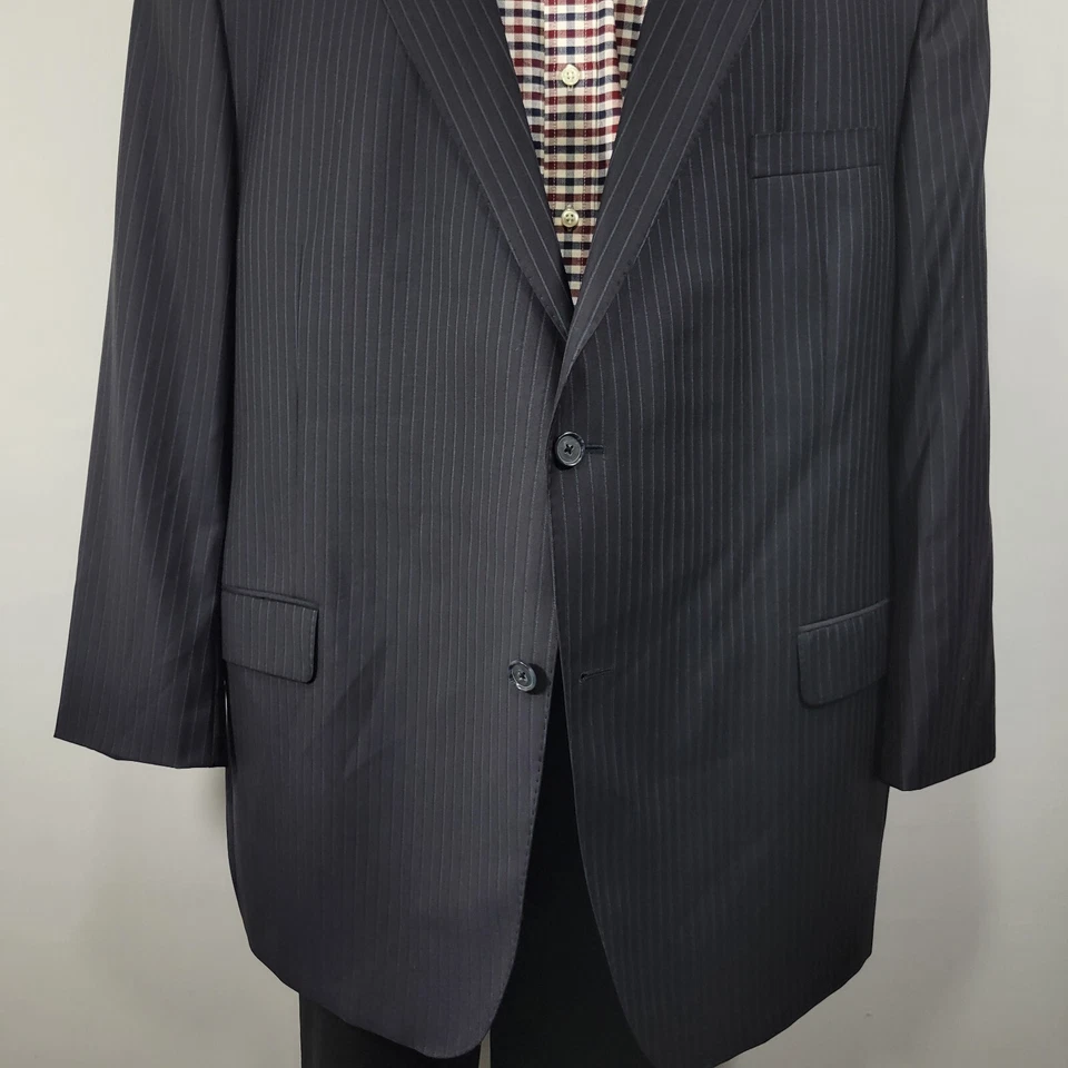 Daniel Cremieux Men's Sport Coat Blazer Two Button Navy Striped Loro Piana 56L - Image 3 of 4