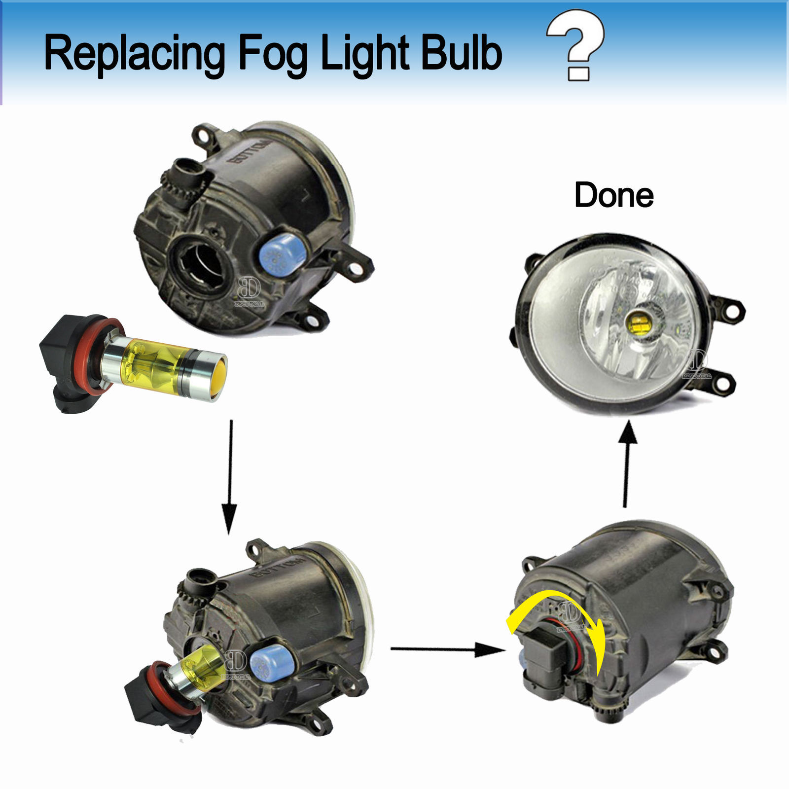 For KIA NIRO 20172019 H8 H9 H11 6000K White LED Fog Driving Light