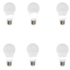 6 light bulbs ProLume A19 HALCO 14w 60watt cool white glass covered spiral