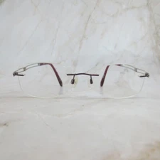 Charmant Eyeglasses Frame XL2051 BU LineArt Titan Women's Brown Rimless 52-17-13