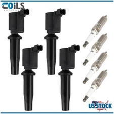 4 Ignition Coils and 4 Spark Plugs For Ford Fusion 2.0L for Mercury Mariner 2.5L