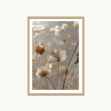 Neutral Botanical Wall Art | Beige Bedroom Living Room Prints | A4. A3, A2