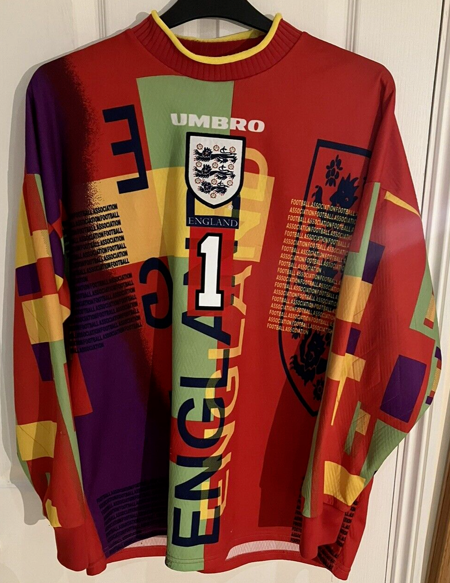 England Goalkeeper Shirt 1996 Seaman Umbro Vintage Original 90s