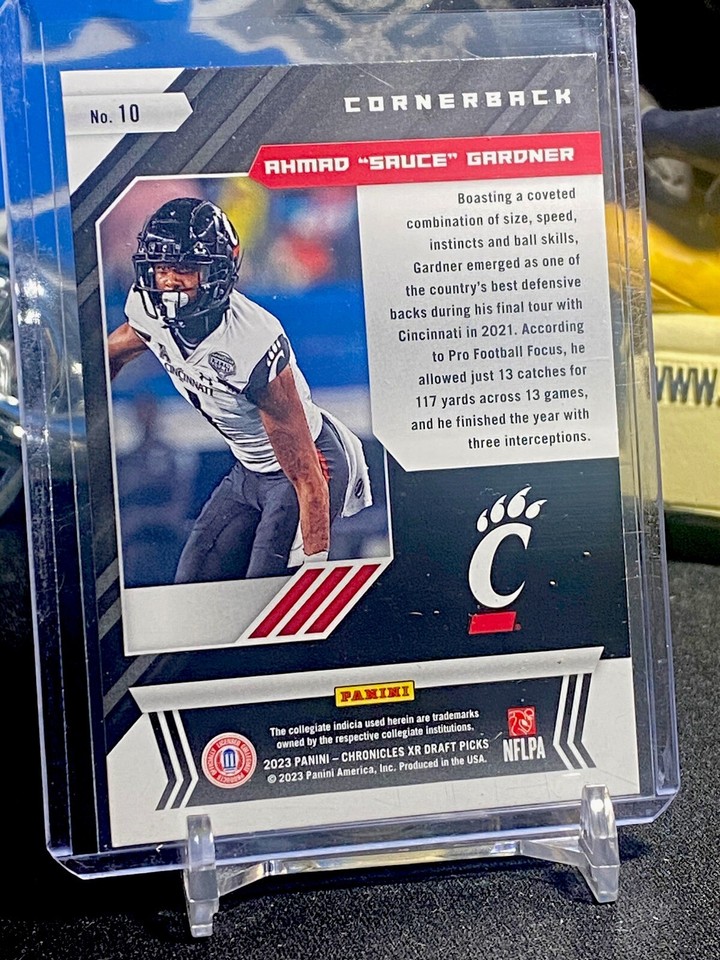 2023 Panini Chronicles XR Draft Picks Ahmad "Sauce" Gardner Rookie Card