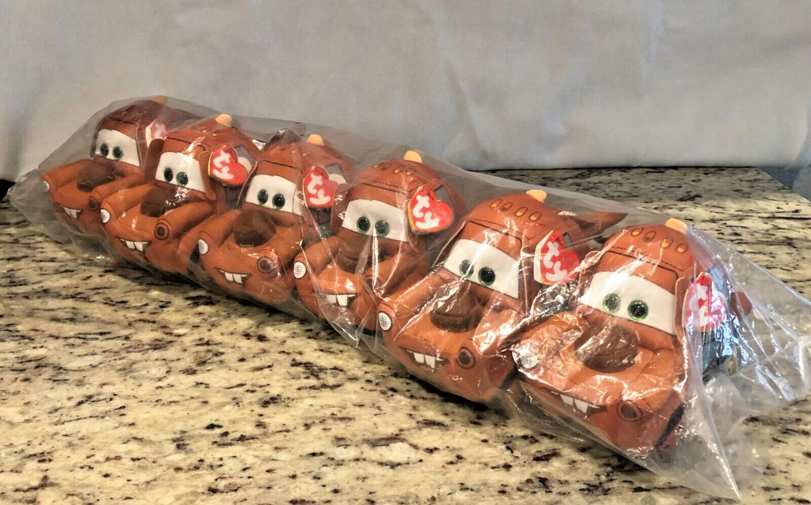 (set of 6)Ty toy Beanie Cars 3 Mater Tow Truck  Lightning McQueen's Disney Pixar