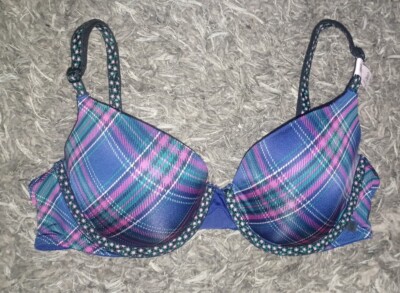 VS Lined Demi bra BRAND NEW size 34c Berry/ Plaid 