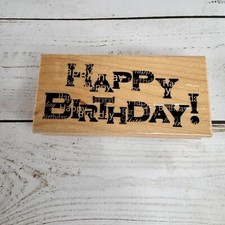 Happy Birthday Wooden Rubber Stamp By Hero Arts Crafts Cards Scrapbooking