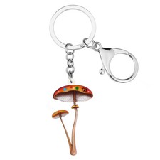 Acrylic Cute Mushroom Keychains Purse Car Key Ring Plants Jewelry Charms Gifts