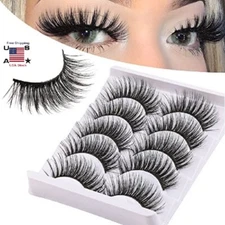 5 Pairs 3D False Eyelashes Mink Wispy Cross 18MM Long Thick Soft Fake Eye Lashes