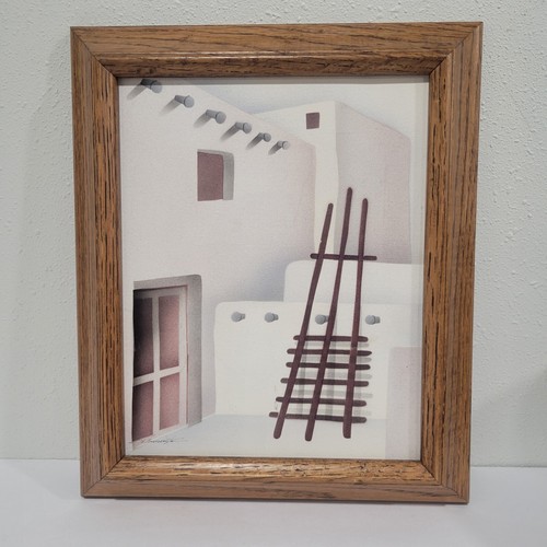 Vintage Deborah Hiatt Canvas Print Framed Southwest Adobe 10 x 12 eBay