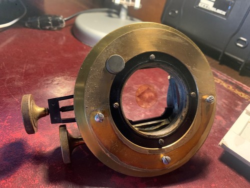Antique Brass Rotating Mechanical Stage for Watson Van Heurck Microscope c1910 - Picture 7 of 19