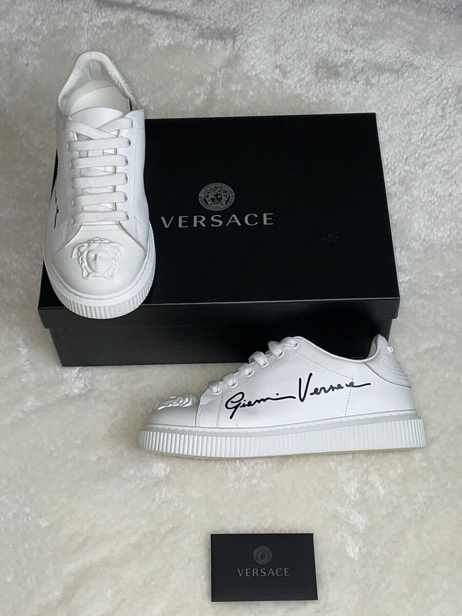 Gianni Versace Sneaker White 36 Vitello Signature Logo Gianni Versace Sneaker White 36 Vitello Signature Logo