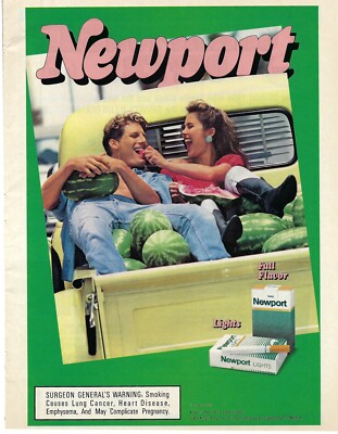 1994 Newport Cigarettes Full Flavor & Lights Vintage Magazine Print Ad/ Poster