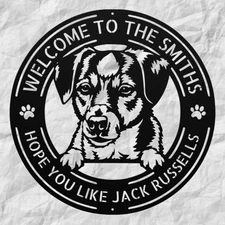 Personalized Jack Russell Metal Sign Custom Dog Decor for Home or Pet Lover Gift