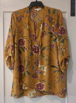 DR2 by Daniel Rainn Flowy Layered Hi Lo Blouse Tunic M