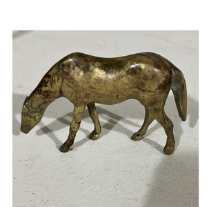 Brass Horse Figurine Vintage Collectible Decorative Sculpture 5" Long 3" Tall