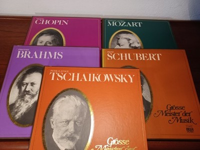 SCHUBERT-MOZART-BRAHMS-CHOPIN GROSSE MEISTER DER MUSIK 5x LP-BOX -TIME LIFE 1976