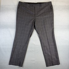 Lauren Ralph Lauren Dress Pants Mens 44x30 Gray Plaid 100 Wool Classic Fit