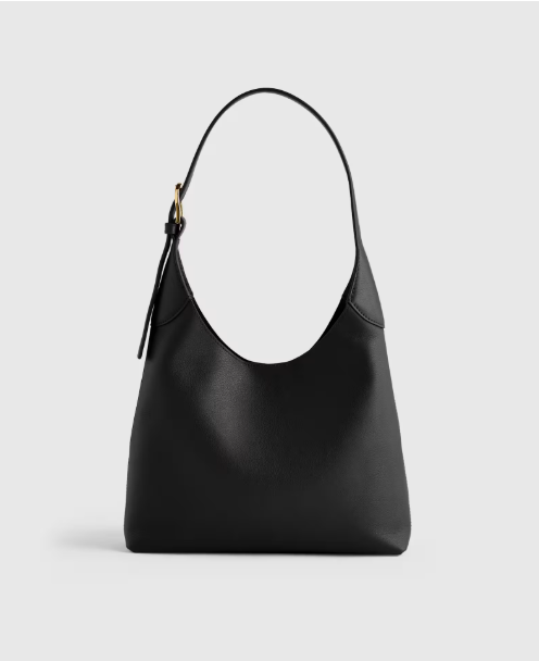NWT QUINCE FULL GRAIN LEATHER SMALL SHOULDER BAG BLACK HANDBAG PURSE MSRP $144