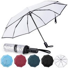PTEROMY Windproof Travel Umbrellas for Rain and 1 PK, Clear Single Layer