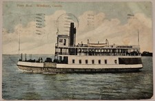 Traghetto Windsor Canada 1907 litografia cartolina d'epoca