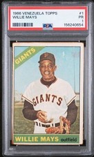 PSA 1 1966 Venezuela Topps #1 Willie Mays HOF Venezuelan graded PSA*156240654