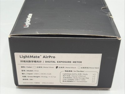 LightMate AirPro Camera Light Meter Double Reverse Rechargeable 3-Dials Metering
