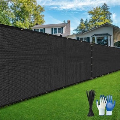 Privacy Fence Screen,with Gloves, 6X50FT Heavy Duty 220GSM 98% Blockage Privacy