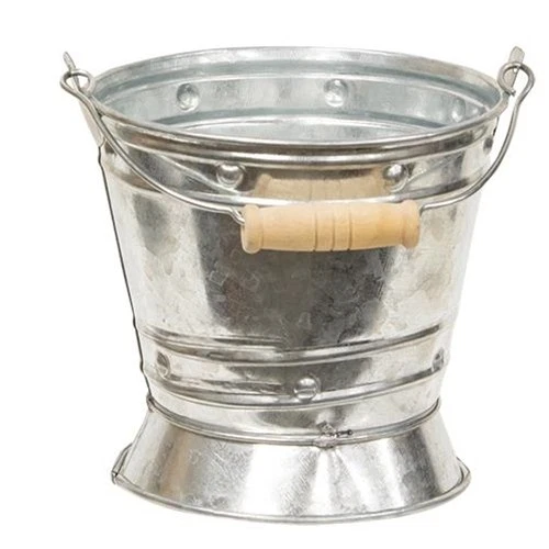 Galvanized Tin Mini Pail with Handle - Picture 2 of 2